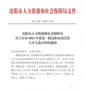 喜報(bào)！孫康同志被認(rèn)定為2021年度沈陽(yáng)市高層次人才